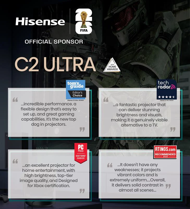 Hisense C2 Ultra 4k UHD Triple Laser Projector (up to 300") - Image 4
