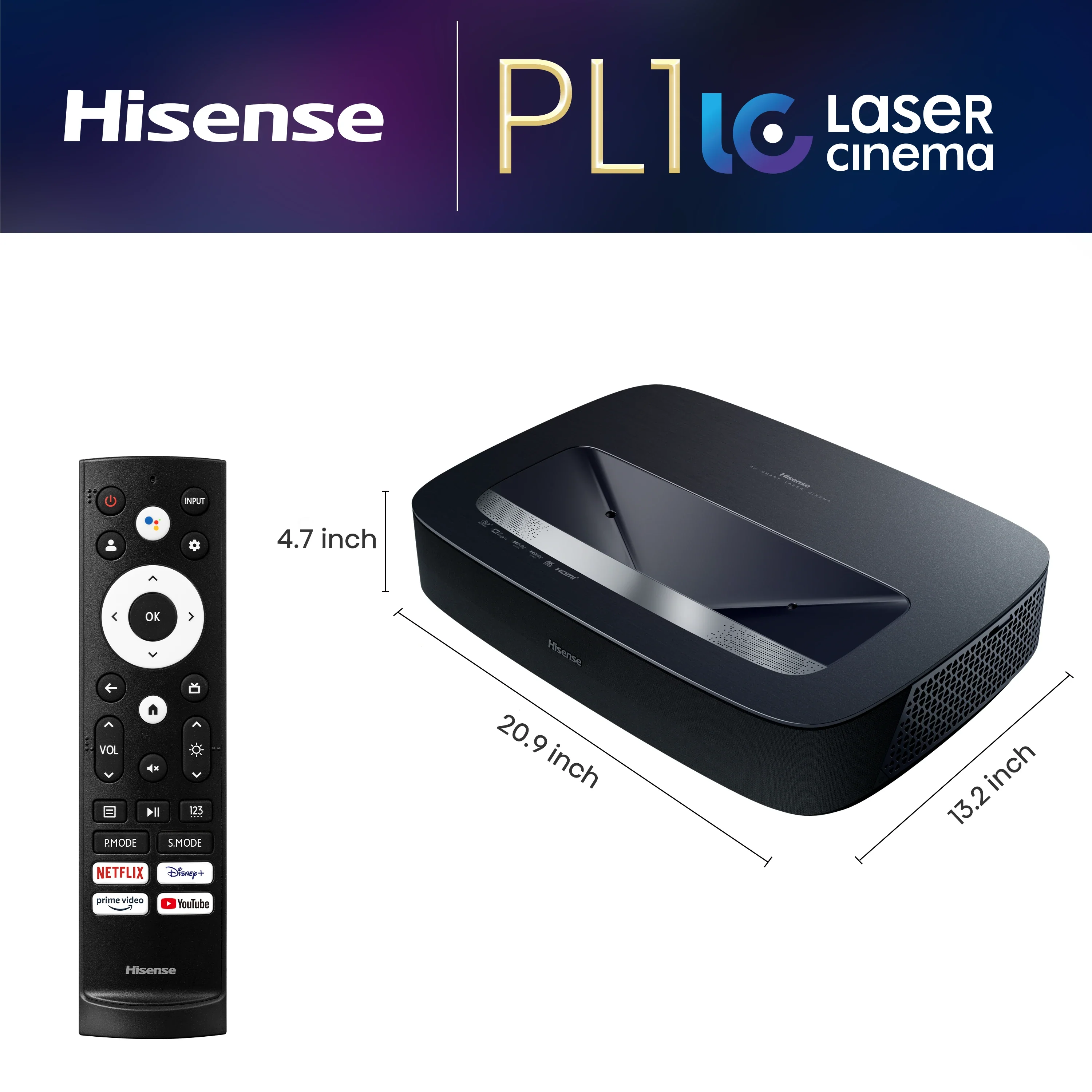 Hisense PL1 UST Laser Cinema projector projecting up to 120" - Open Box - Image 3