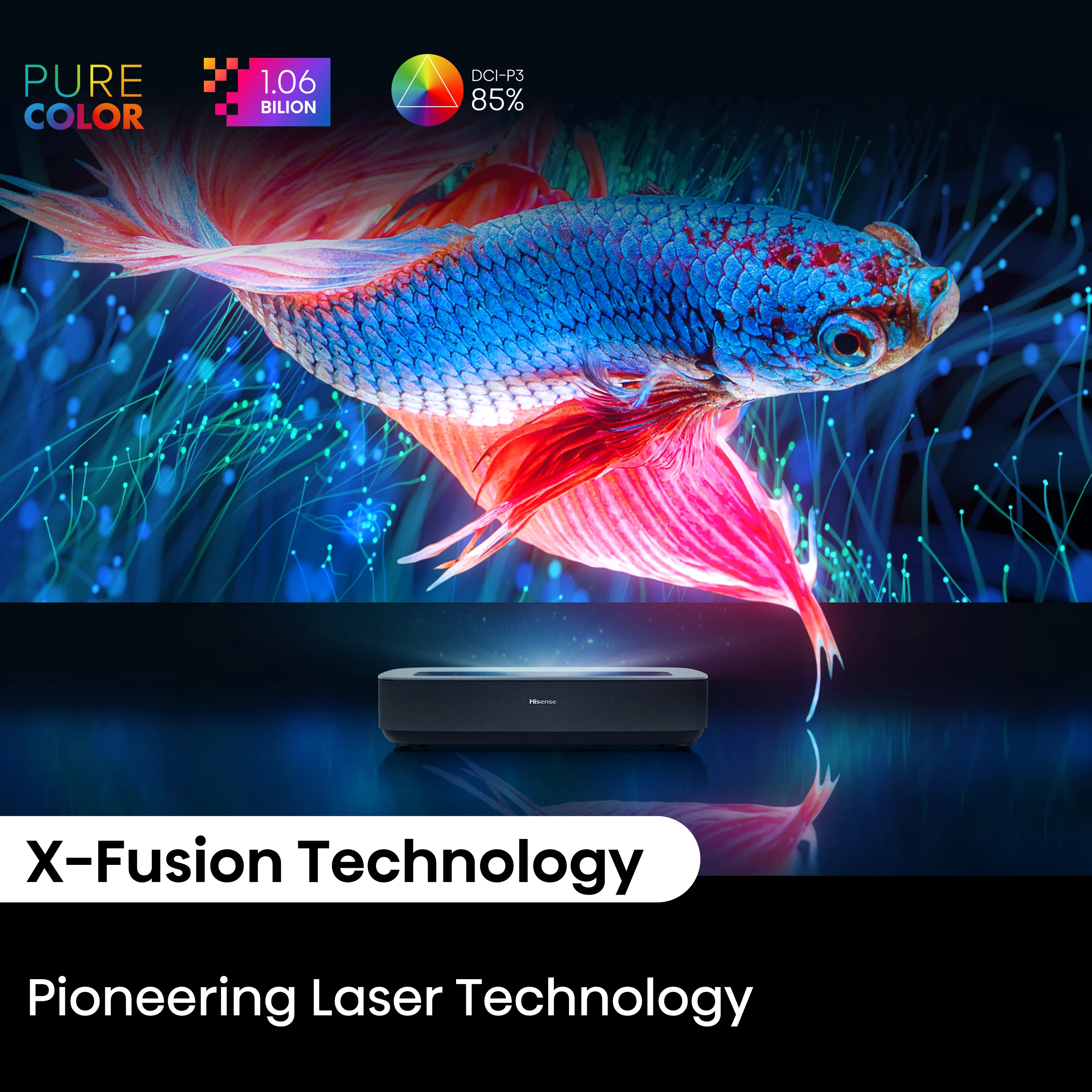 Hisense PL1 UST Laser Cinema projector projecting up to 120" - Open Box - Image 5