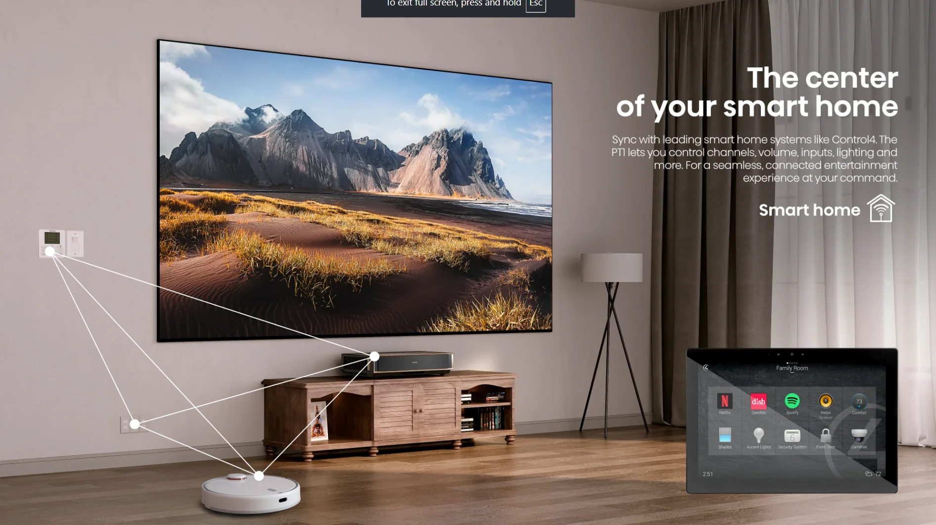PT1, 4K UHD Triple Laser Ultra Short Throw UST Laser Projector (up to 150") - Image 9