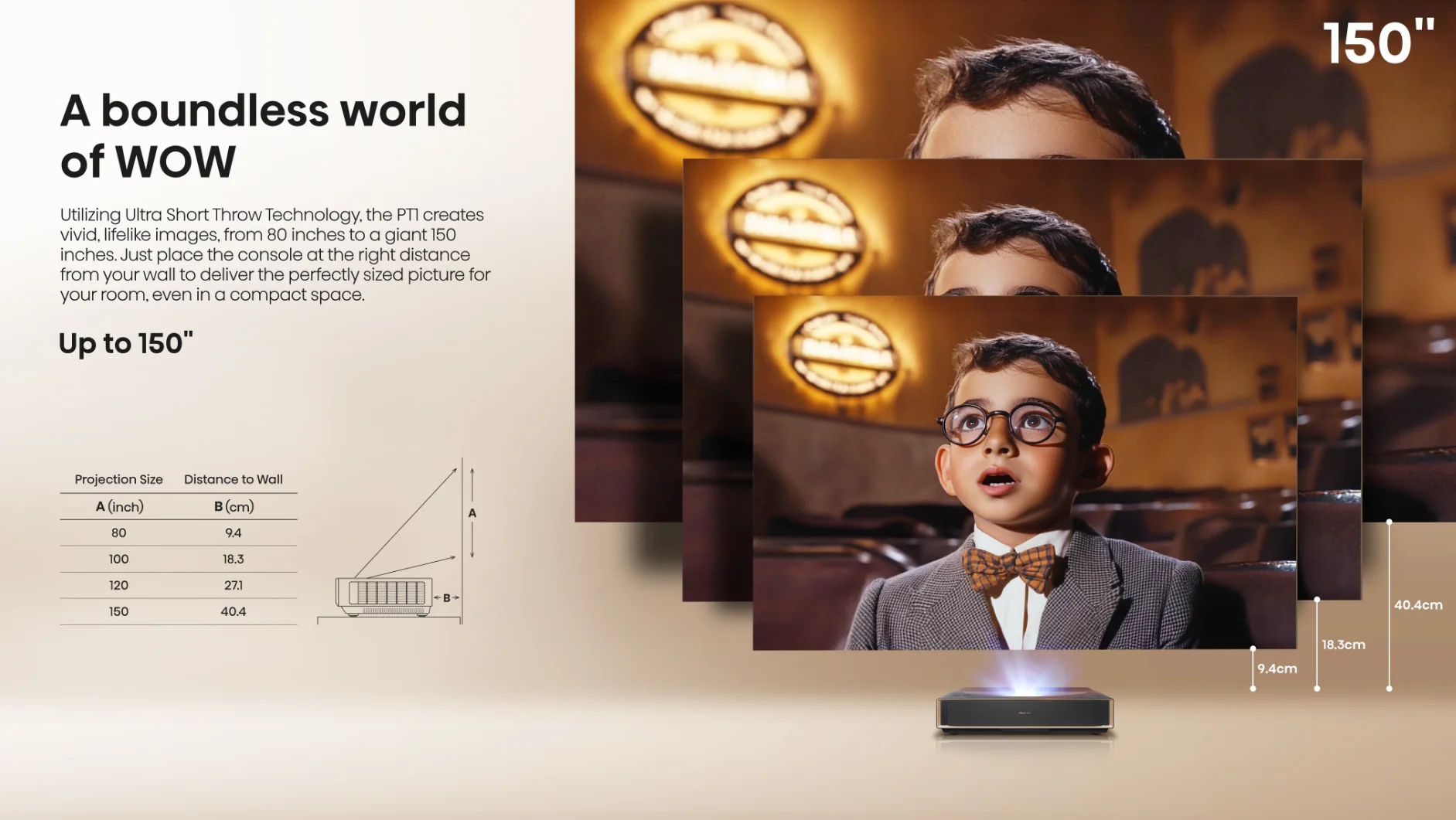 PT1, 4K UHD Triple Laser Ultra Short Throw UST Laser Projector (up to 150") - Image 19